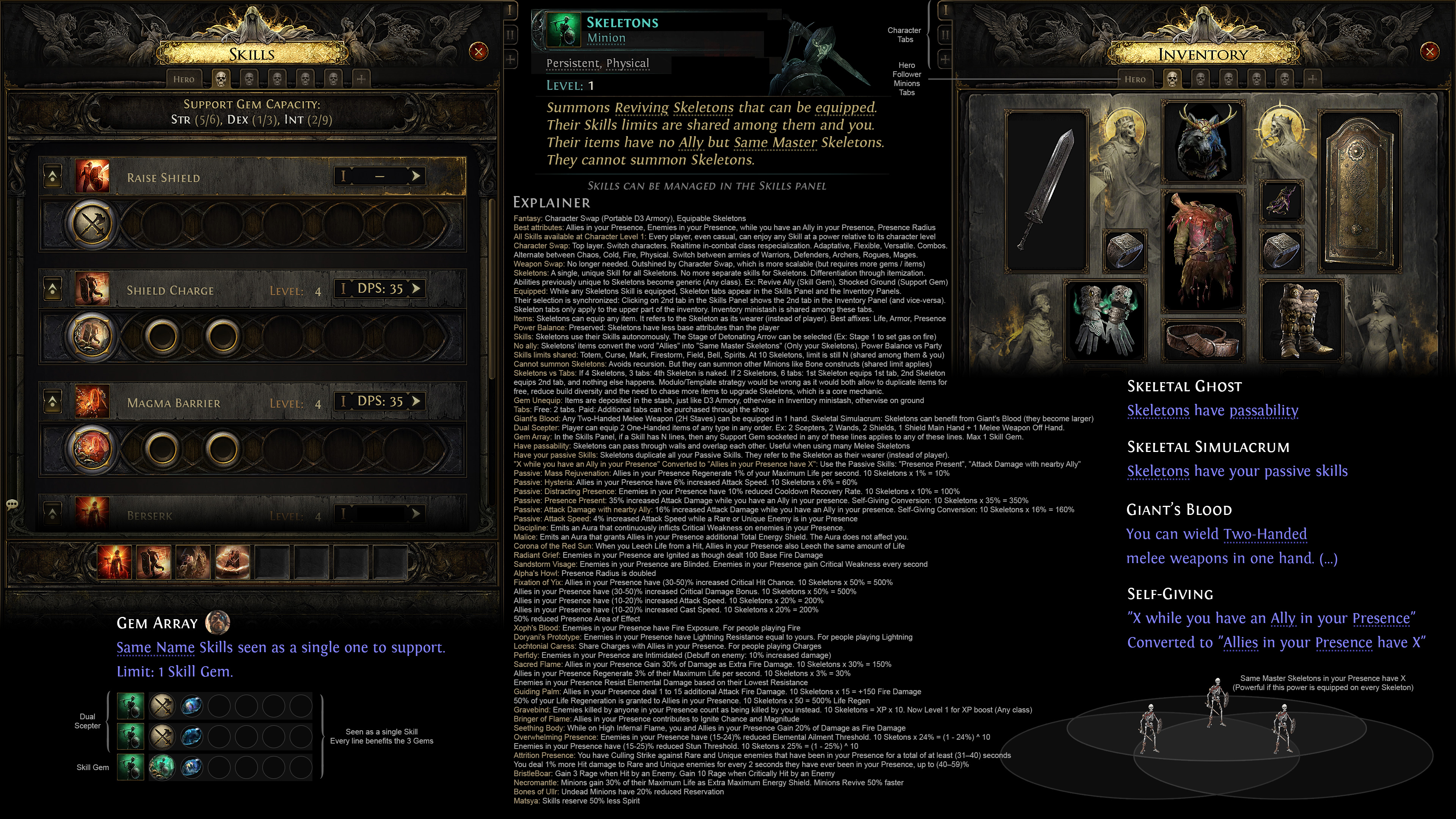 Path of Exile Proposal 1 - Equipable Skeletons